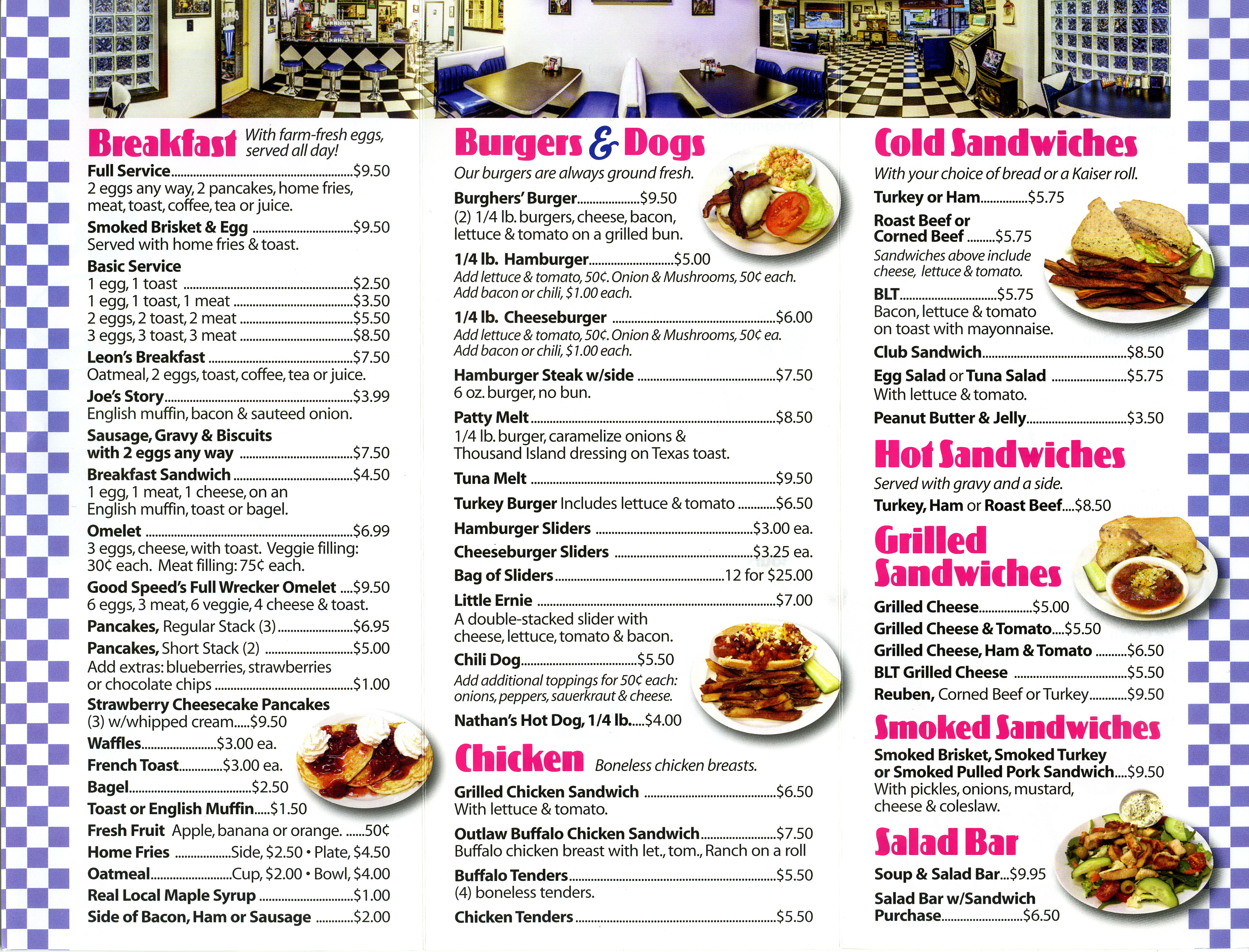 Soda Jerks Diner Menu